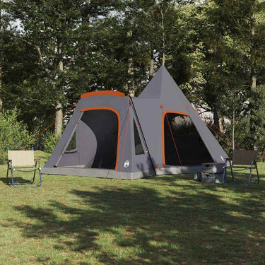 Vidaxl teepee tent met dak grijs en oranje 545 x 450 x 295 cm