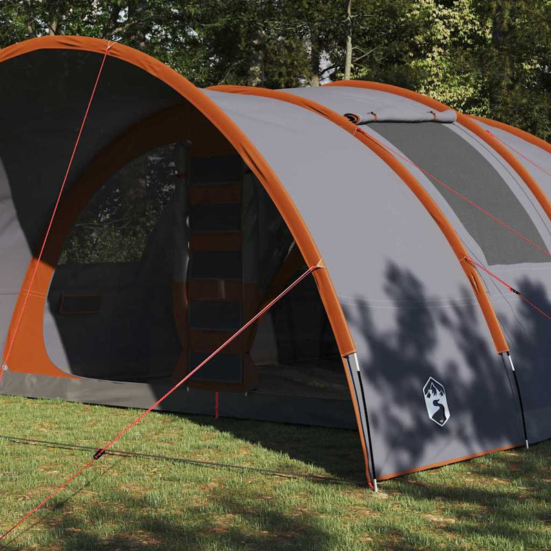 Load image into Gallery viewer, Vidaxl tunneltent met dak grijs en oranje 710 x 460 x 245 cm
