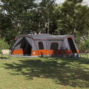 Vidaxl tent met dak met opslag grijs en oranje 680 x 510 x 210 cm
