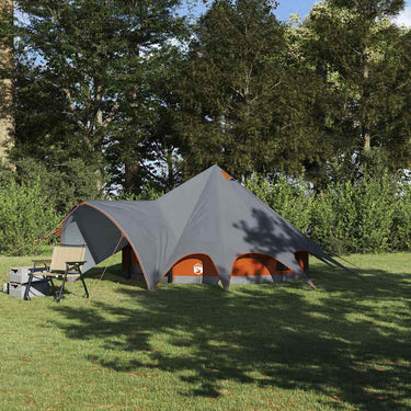 Vidaxl teepee tent met dak grijs en oranje 600 x 600 x 347 cm