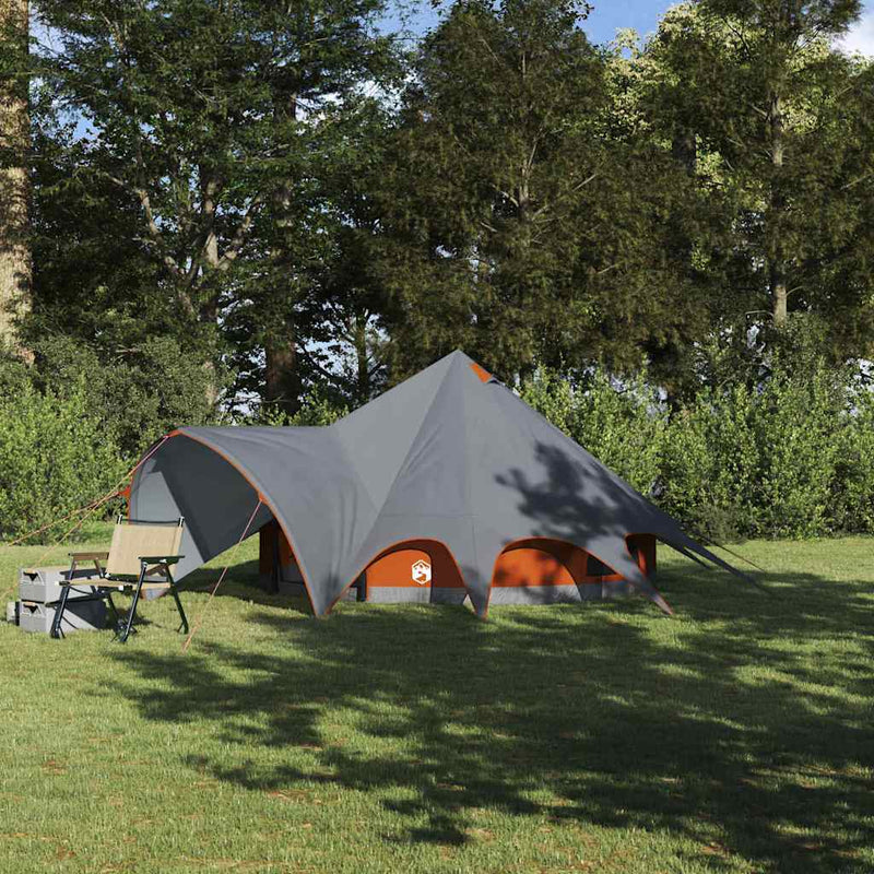 Load image into Gallery viewer, Vidaxl teepee tent met dak grijs en oranje 600 x 600 x 347 cm
