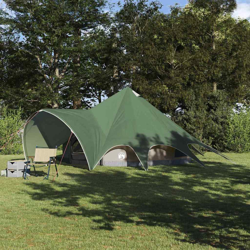Load image into Gallery viewer, Vidaxl teepee tent met dak groen en grijs 600 x 600 x 347 cm

