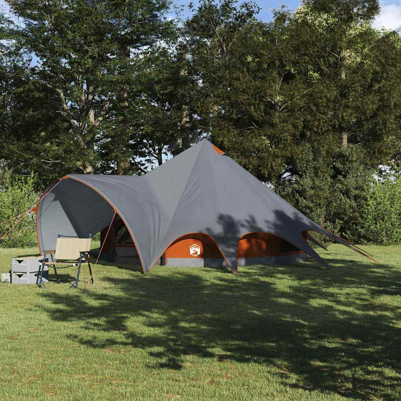 Load image into Gallery viewer, Vidaxl teepee tent met dak grijs en oranje 600 x 600 x 347 cm

