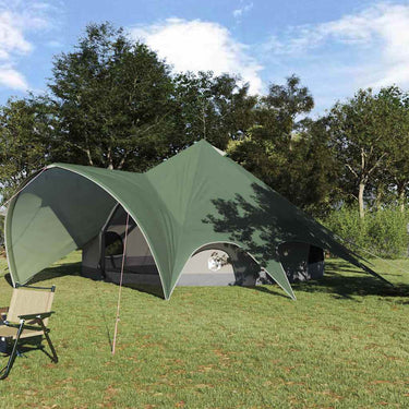 Vidaxl teepee tent met dak groen en grijs 600 x 600 x 347 cm