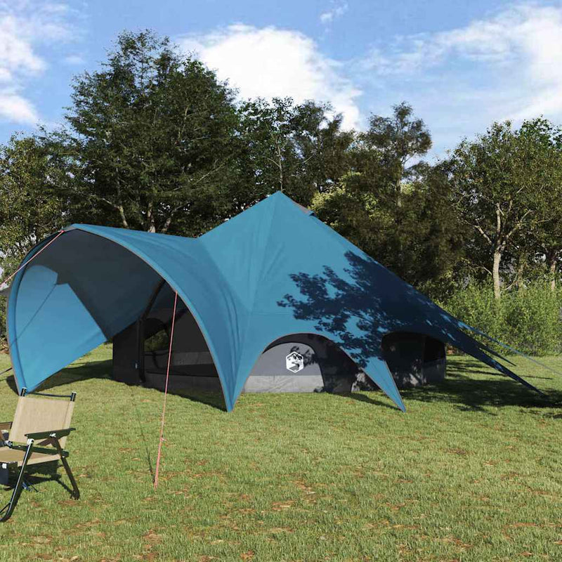 Load image into Gallery viewer, Vidaxl teepee tent met dak blauw en grijs 600 x 600 x 347 cm
