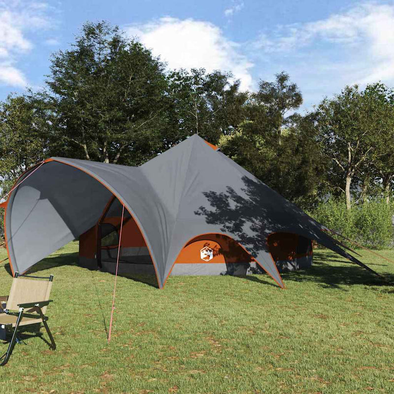 Load image into Gallery viewer, Vidaxl teepee tent met dak grijs en oranje 600 x 600 x 347 cm
