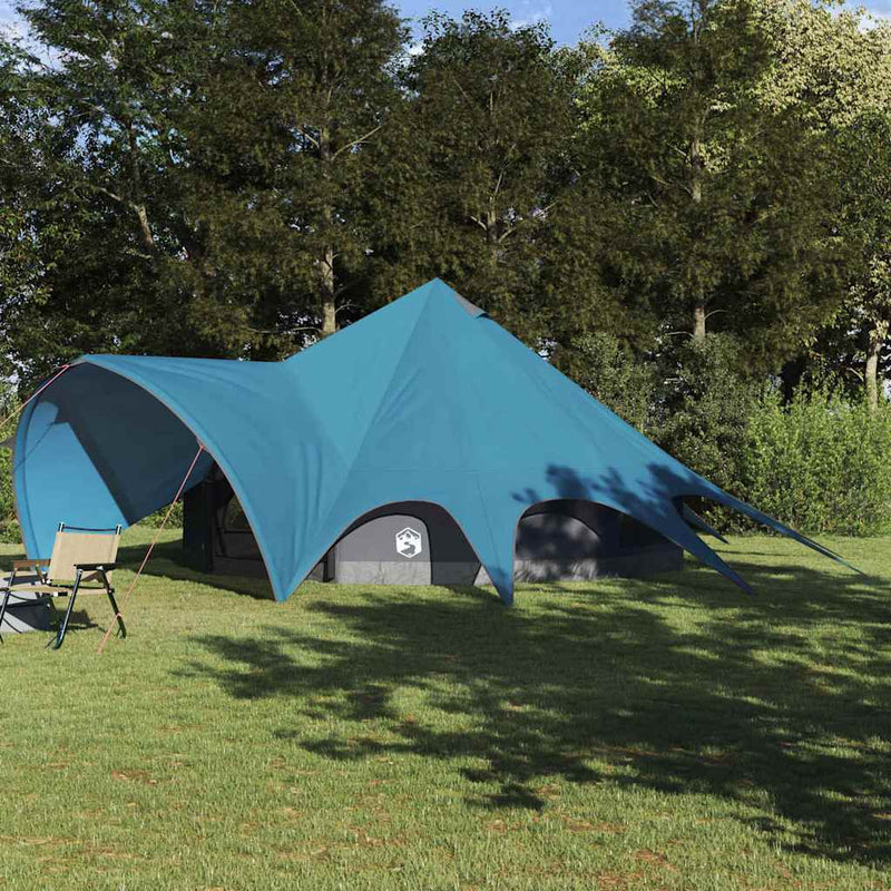 Load image into Gallery viewer, Vidaxl teepee tent met dak blauw en grijs 600 x 600 x 347 cm
