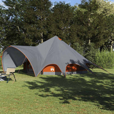 Vidaxl teepee tent met dak grijs en oranje 600 x 600 x 347 cm