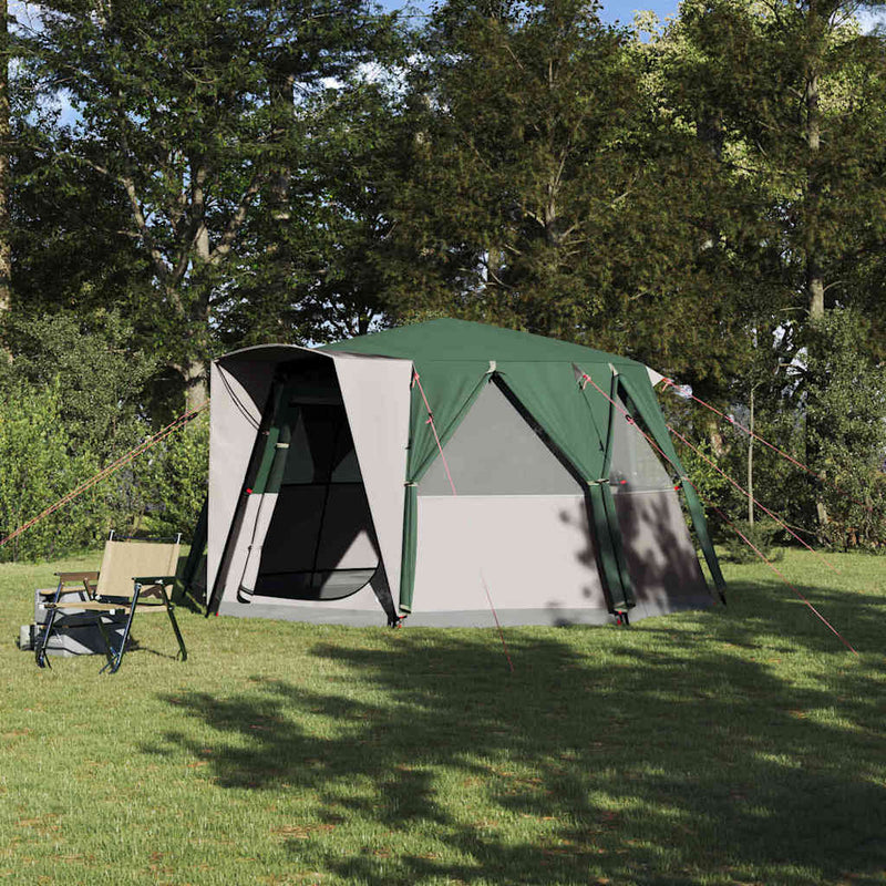 Load image into Gallery viewer, Vidaxl huisje tent met dak met opslag groen 425 x 396 x 222 cm
