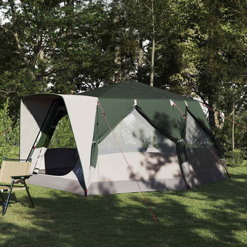 Load image into Gallery viewer, Vidaxl huisje tent met dak met opslag groen 400 x 350 x 212 cm
