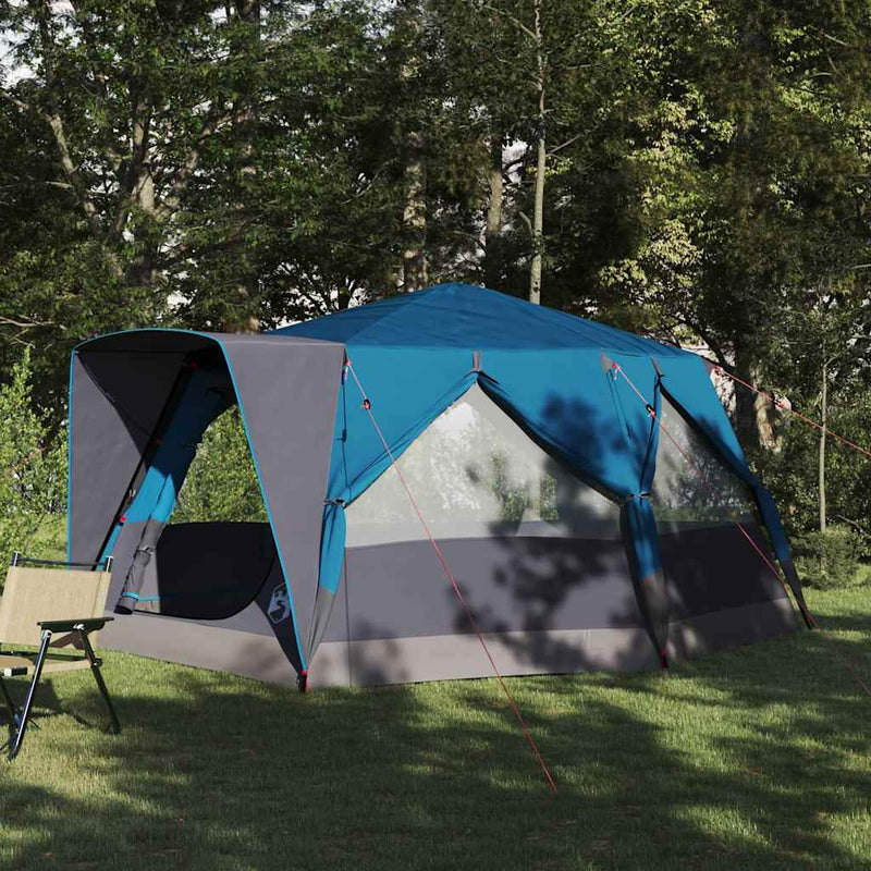 Load image into Gallery viewer, Vidaxl huisje tent met dak met opslag blauw 400 x 350 x 212 cm
