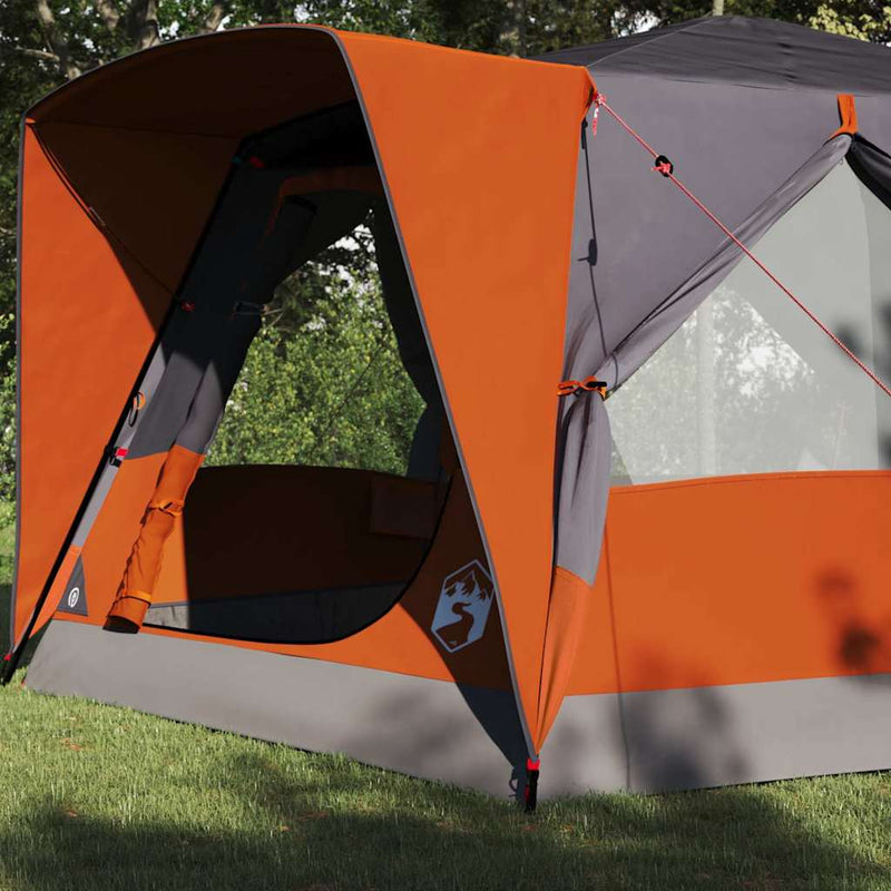 Load image into Gallery viewer, Vidaxl huisje tent met dak grijs en oranje 400 x 350 x 212 cm

