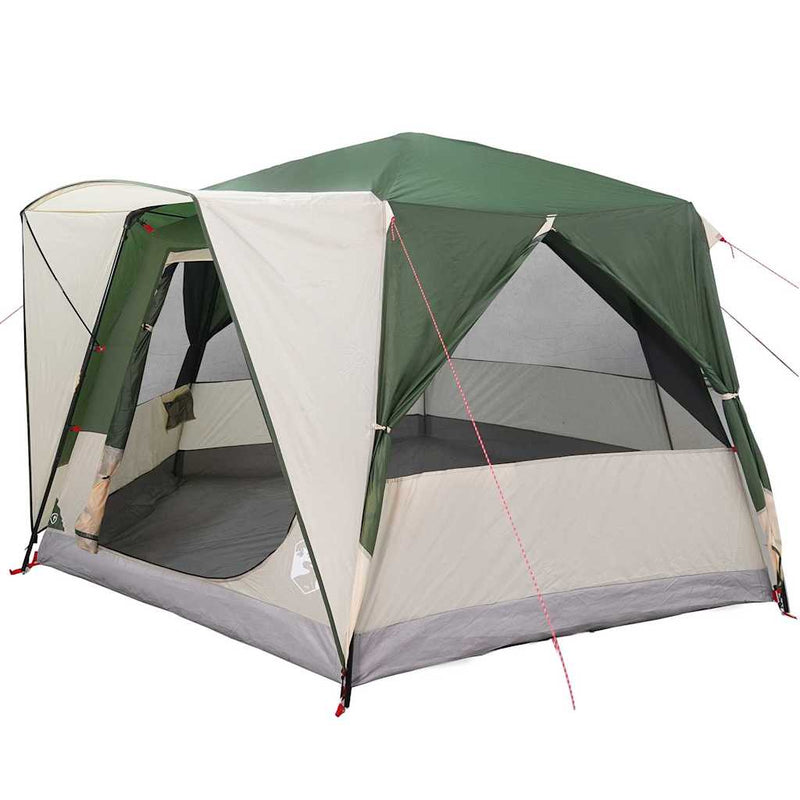 Load image into Gallery viewer, Vidaxl huisje tent met dak met opslag groen en wit 333 x 317 x 194 cm

