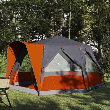 Vidaxl huisje tent met dak grijs en oranje 333 x 317 x 194 cm