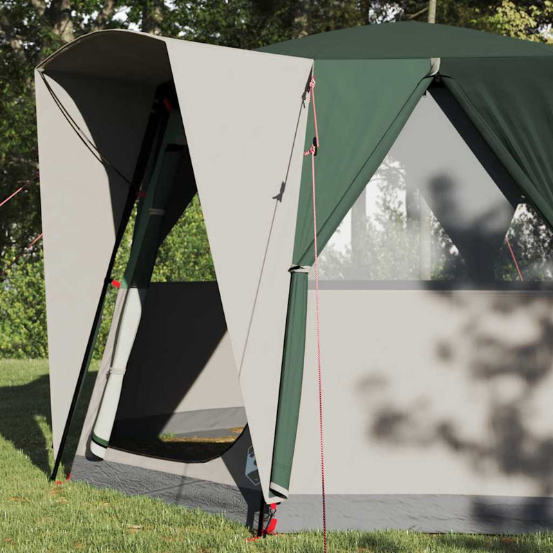 Load image into Gallery viewer, Vidaxl huisje tent met dak met opslag groen en wit 320 x 320 x 203 cm
