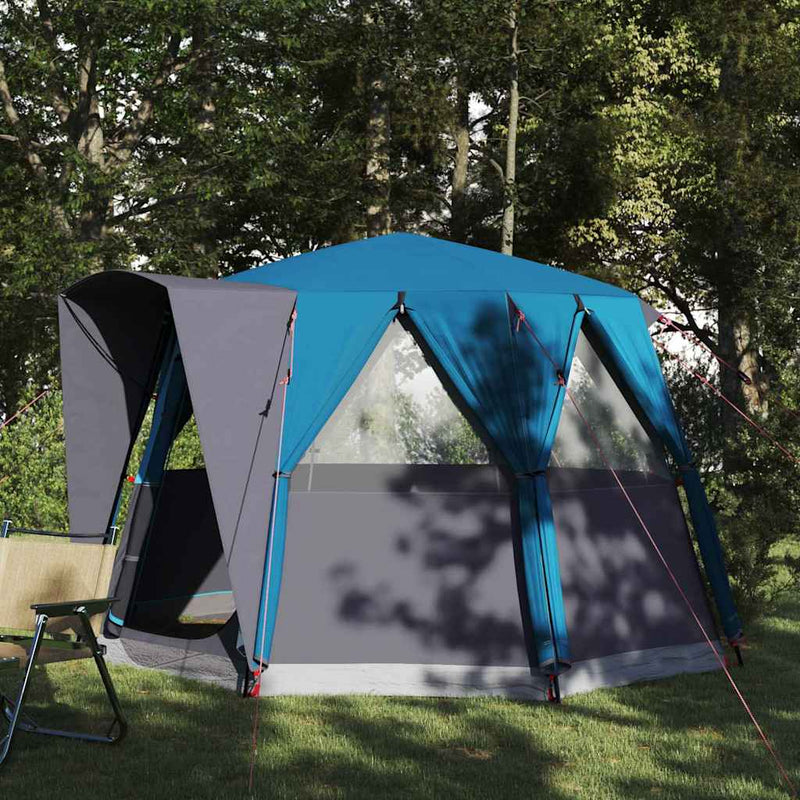 Load image into Gallery viewer, Vidaxl huisje tent met dak blauw en grijs 320 x 320 x 203 cm
