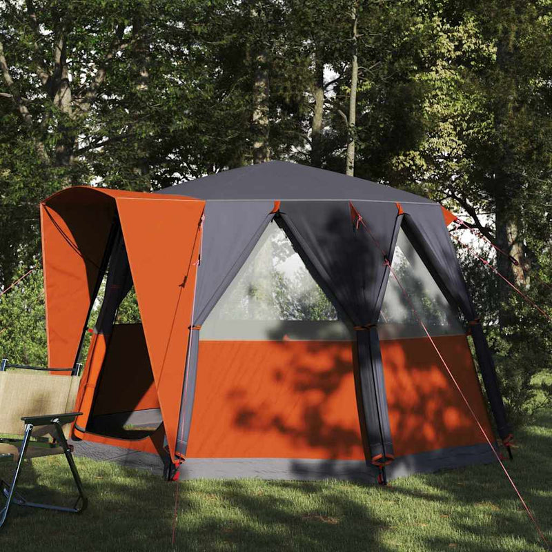 Load image into Gallery viewer, Vidaxl huisje tent met dak grijs en oranje 320 x 320 x 203 cm
