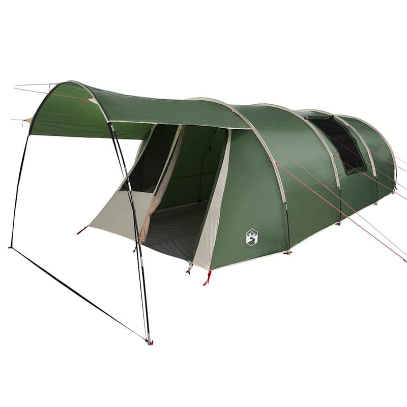 Load image into Gallery viewer, Vidaxl tunneltent met dak met opslag groen en wit 740 x 370 x 220 cm
