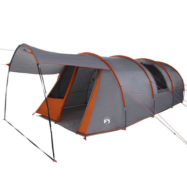 Vidaxl tunneltent met dak grijs en oranje 740 x 370 x 220 cm