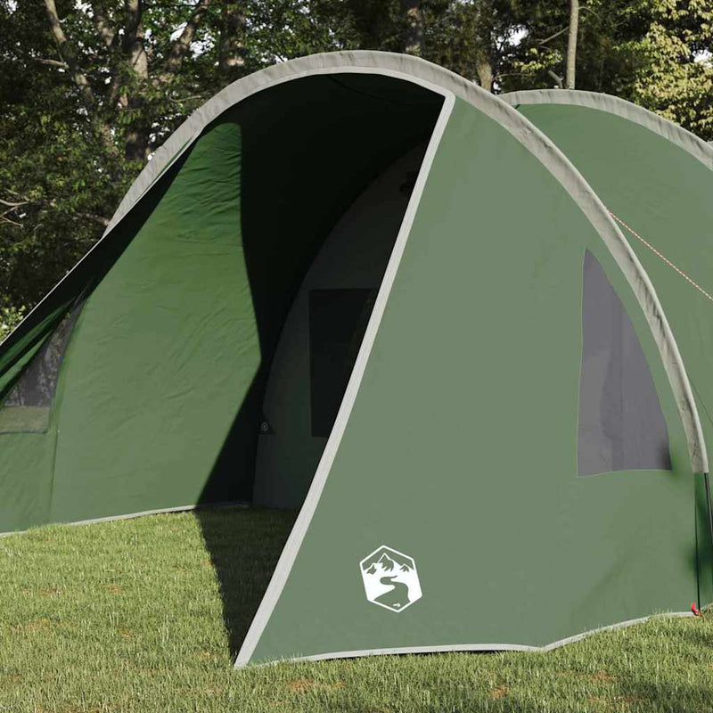 Load image into Gallery viewer, Vidaxl tunneltent met dak met opslag groen en wit 778 x 356 x 210 cm
