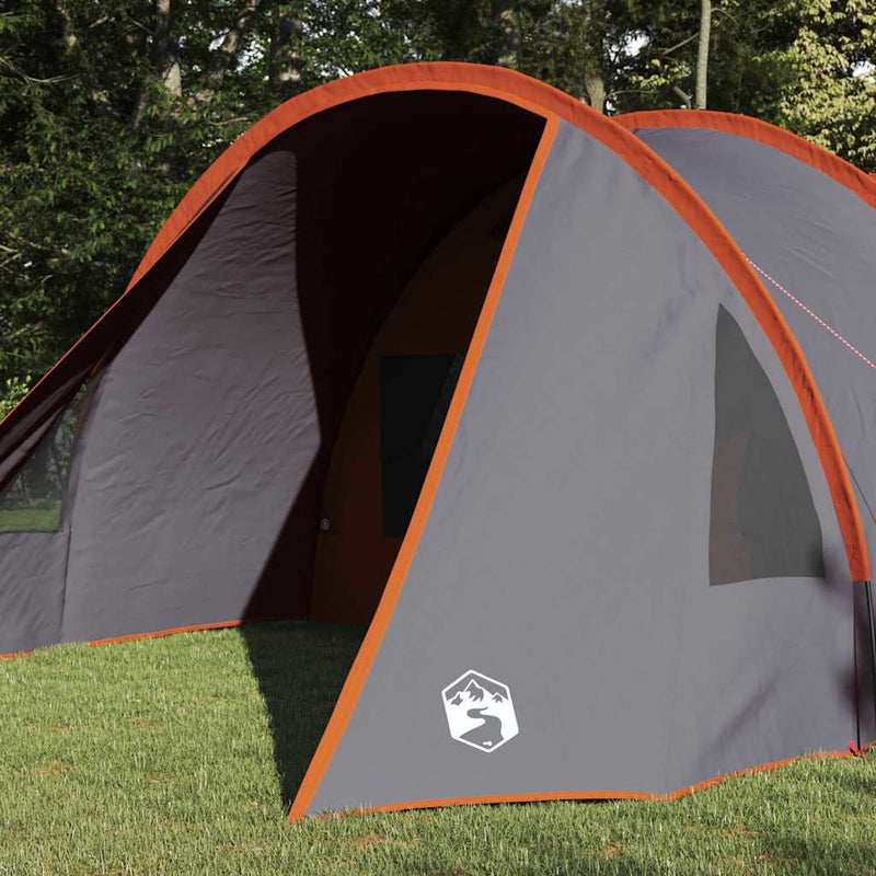 Load image into Gallery viewer, Vidaxl tunneltent met dak grijs en oranje 778 x 356 x 210 cm
