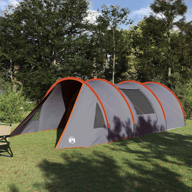 Vidaxl tunneltent met dak grijs en oranje 778 x 356 x 210 cm