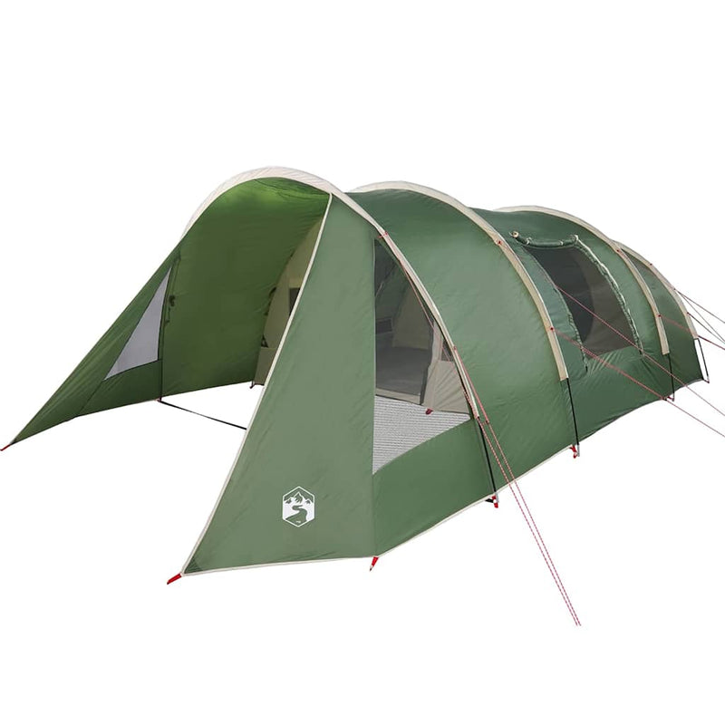 Load image into Gallery viewer, Vidaxl tunneltent met dak met opslag groen en wit 778 x 356 x 210 cm

