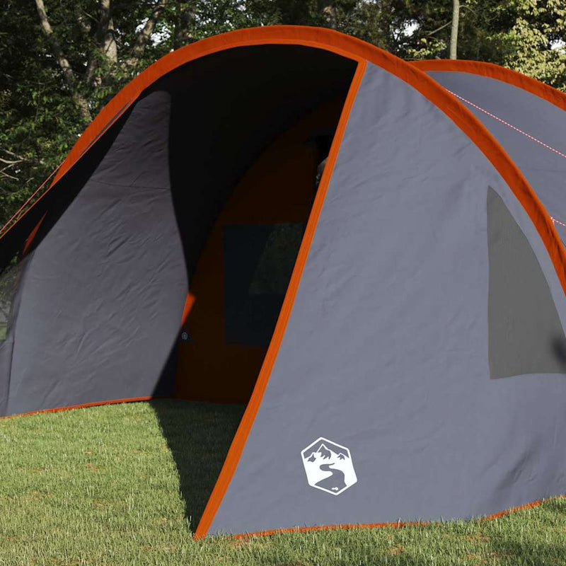 Load image into Gallery viewer, Vidaxl tunneltent met dak grijs en oranje 778 x 356 x 210 cm
