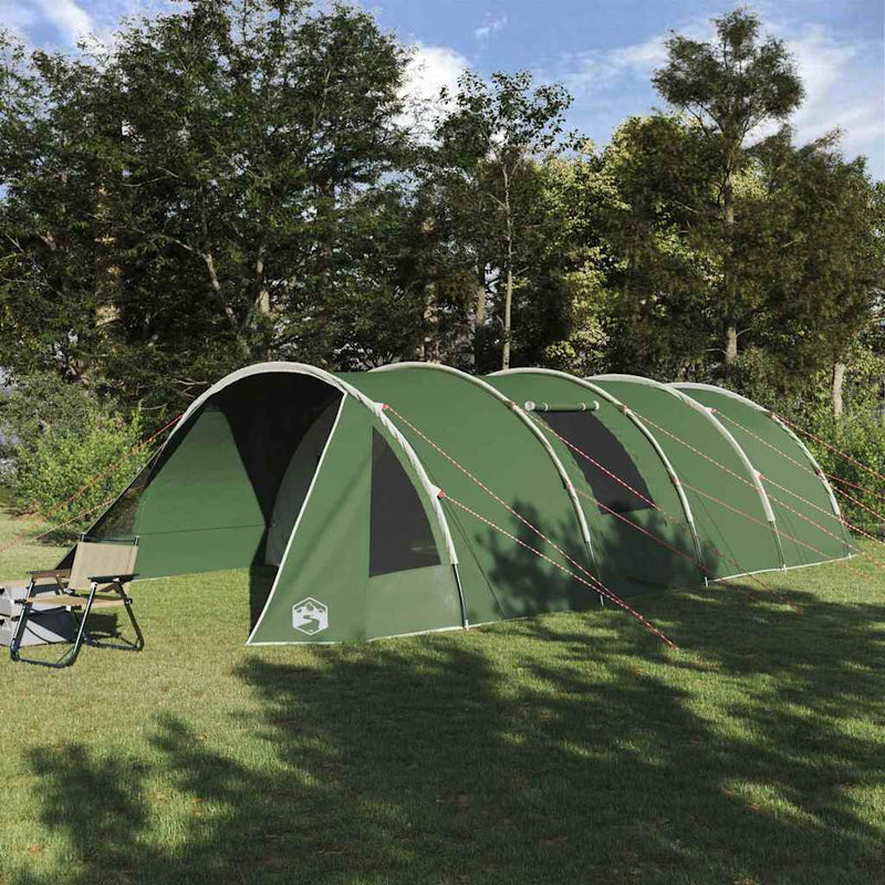 Load image into Gallery viewer, Vidaxl tunneltent met dak met opslag groen en wit 778 x 356 x 210 cm
