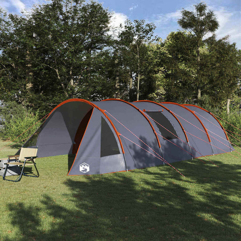 Load image into Gallery viewer, Vidaxl tunneltent met dak grijs en oranje 778 x 356 x 210 cm
