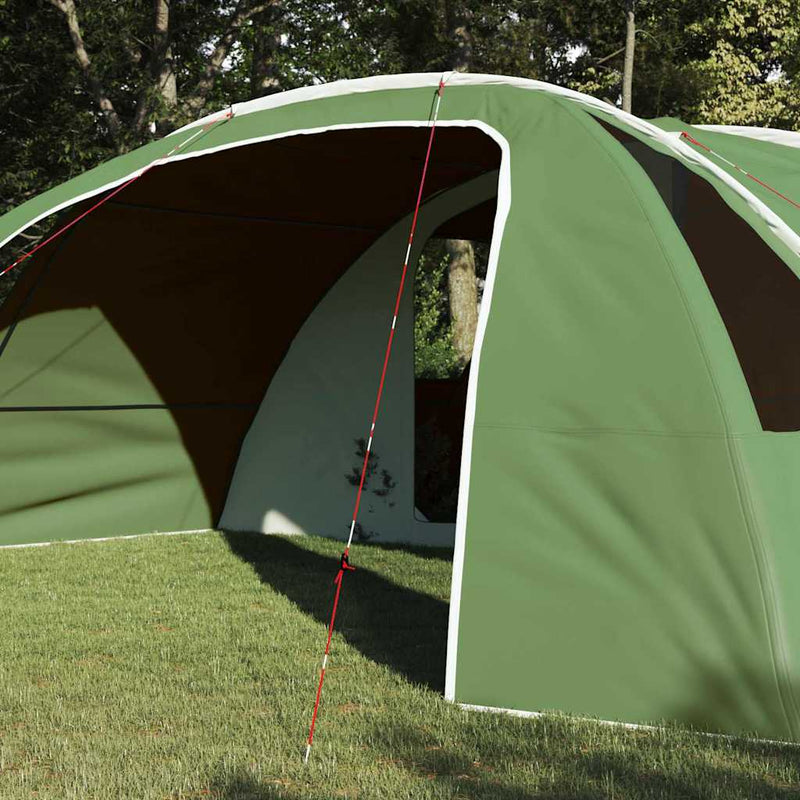 Load image into Gallery viewer, Vidaxl tunneltent met dak met opslag groen en wit 700 x 590 x 215 cm
