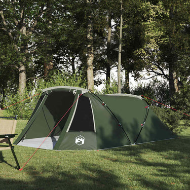 Vidaxl tunneltent met dak met opslag groen en wit 328 x 228 x 115 cm