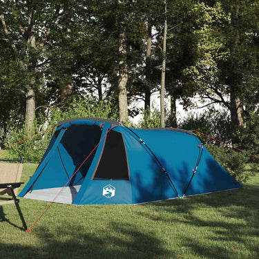 Vidaxl tunneltent met dak met opslag blauw en grijs 328 x 228 x 115 cm