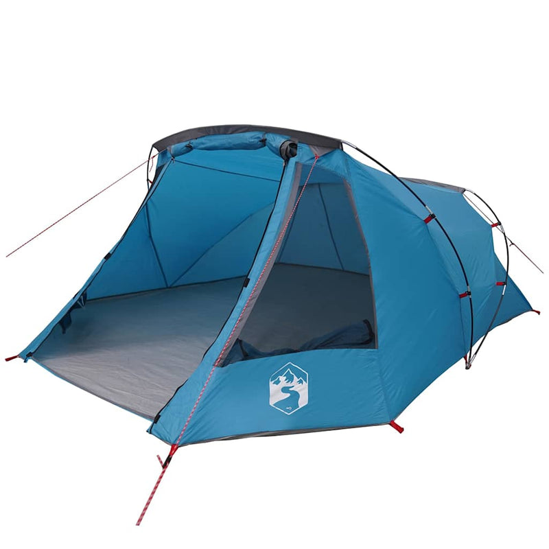 Load image into Gallery viewer, Vidaxl tunneltent met dak met opslag blauw en grijs 328 x 228 x 115 cm
