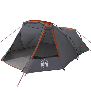 Vidaxl tunneltent met dak grijs en oranje 328 x 228 x 115 cm