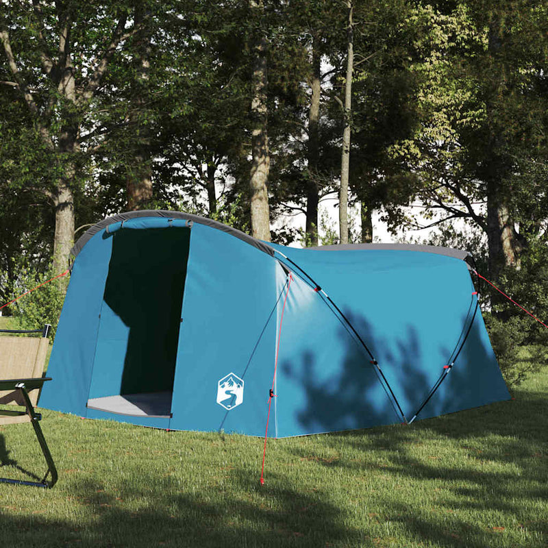 Load image into Gallery viewer, Vidaxl tunneltent met dak met opslag blauw en grijs 318 x 275 x 140 cm
