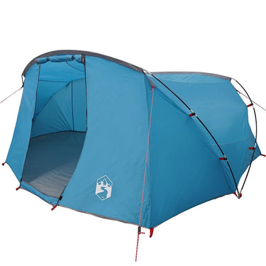 Vidaxl tunneltent met dak met opslag blauw en grijs 318 x 275 x 140 cm