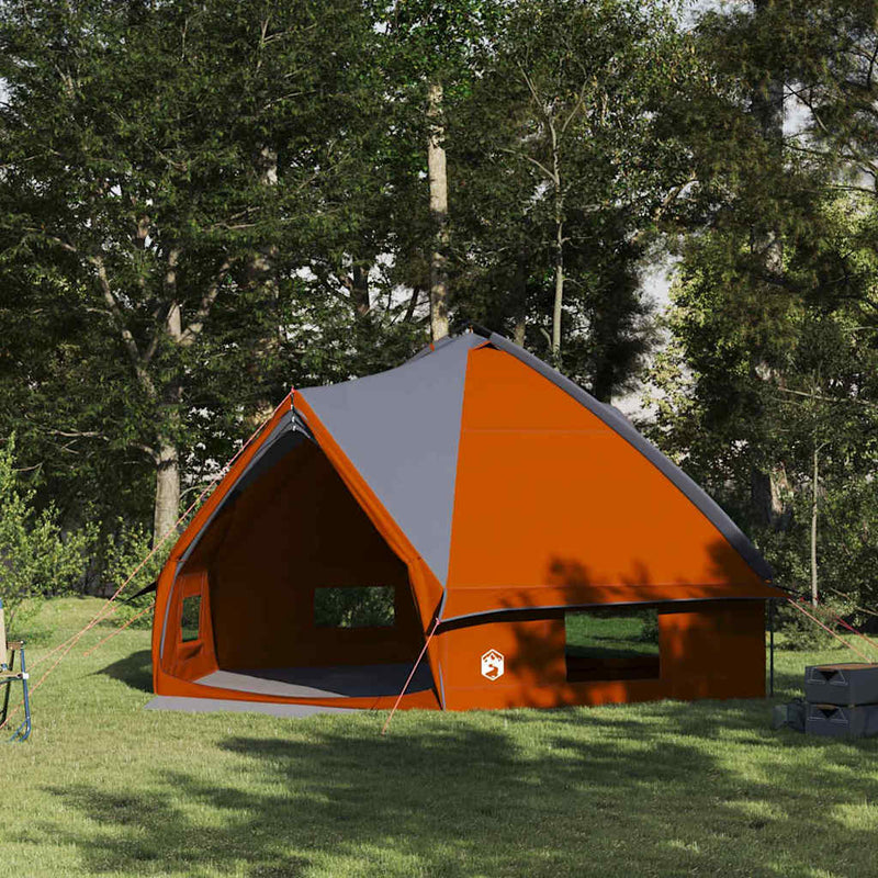 Load image into Gallery viewer, Vidaxl teepee tent met dak grijs en oranje 490 x 410 x 210 cm
