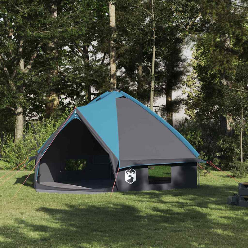 Load image into Gallery viewer, Vidaxl teepee tent met dak blauw en grijs 490 x 410 x 210 cm
