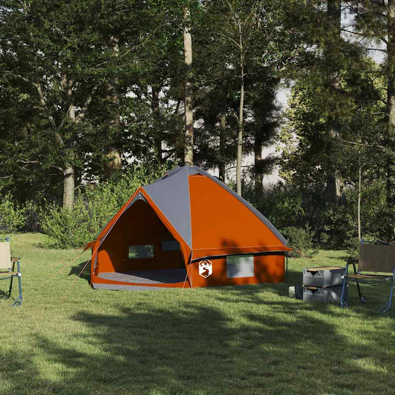 Load image into Gallery viewer, Vidaxl teepee tent met dak grijs en oranje 490 x 410 x 210 cm
