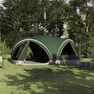 Vidaxl gezinstent met dak met opslag groen en grijs 460 x 430 x 214 cm