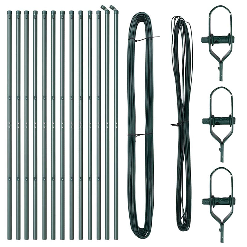 Load image into Gallery viewer, Vidaxl afrasteringspaal 13 pcs groen staal
