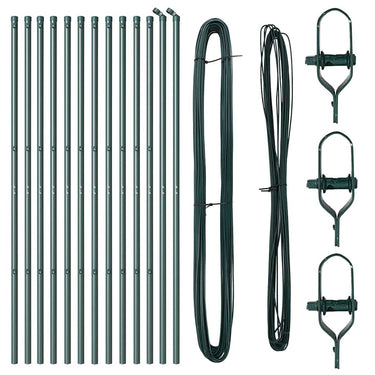 Vidaxl afrasteringspaal 13 pcs groen staal