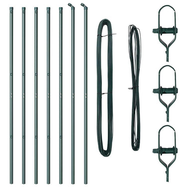 Vidaxl afrasteringspaal 7 pcs groen staal