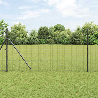 Vidaxl afrasteringspaal 7 pcs grijs staal