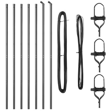 Vidaxl afrasteringspaal 7 pcs grijs staal