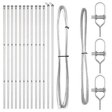 Vidaxl afrasteringspaal 13 pcs zilver staal
