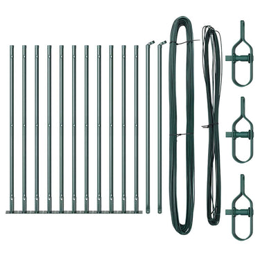 Vidaxl afrasteringspaal 13 pcs groen staal