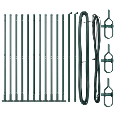 Vidaxl afrasteringspaal 13 pcs groen staal
