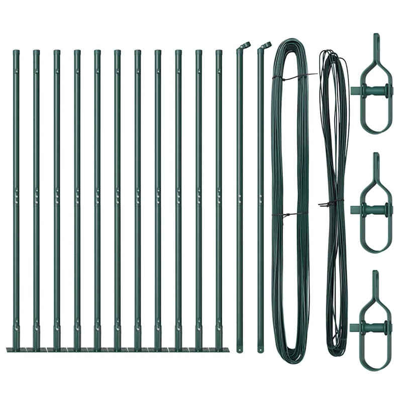 Load image into Gallery viewer, Vidaxl afrasteringspaal 13 pcs groen staal
